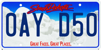 SD license plate 0AYD50
