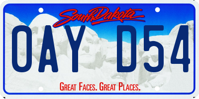 SD license plate 0AYD54