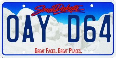 SD license plate 0AYD64