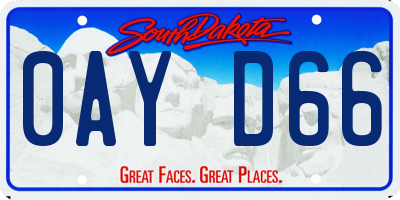 SD license plate 0AYD66
