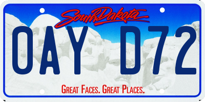 SD license plate 0AYD72