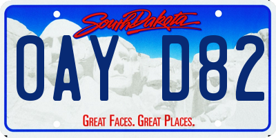 SD license plate 0AYD82