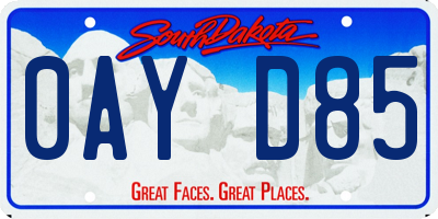 SD license plate 0AYD85
