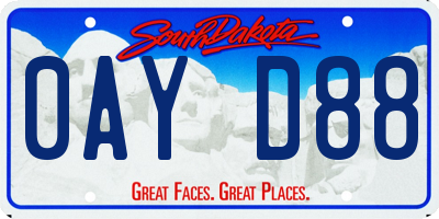 SD license plate 0AYD88