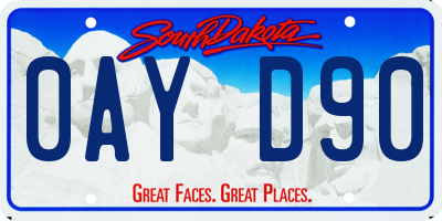 SD license plate 0AYD90