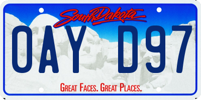 SD license plate 0AYD97