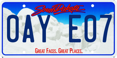 SD license plate 0AYE07