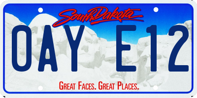 SD license plate 0AYE12