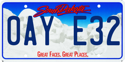 SD license plate 0AYE32