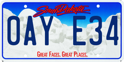 SD license plate 0AYE34