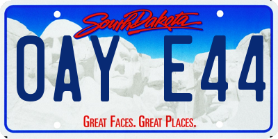 SD license plate 0AYE44