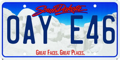 SD license plate 0AYE46