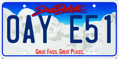 SD license plate 0AYE51