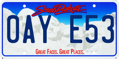 SD license plate 0AYE53