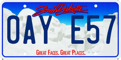 SD license plate 0AYE57