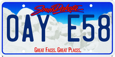 SD license plate 0AYE58