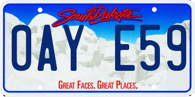 SD license plate 0AYE59