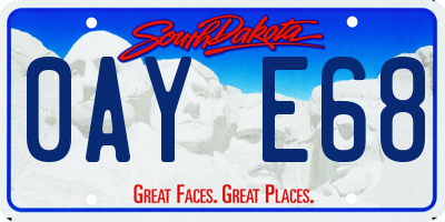 SD license plate 0AYE68