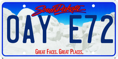 SD license plate 0AYE72