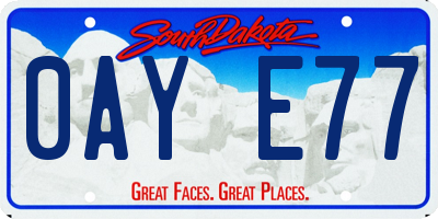 SD license plate 0AYE77