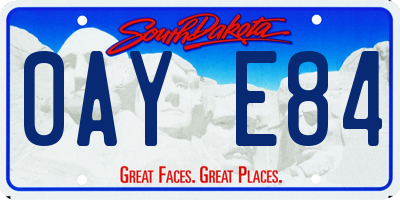 SD license plate 0AYE84