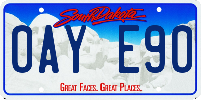 SD license plate 0AYE90