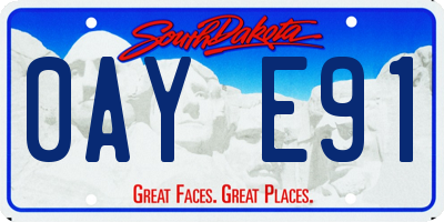 SD license plate 0AYE91