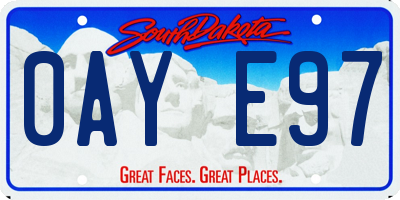 SD license plate 0AYE97