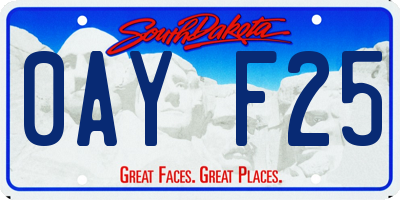 SD license plate 0AYF25