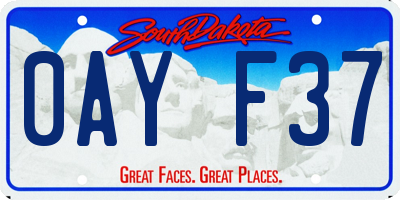 SD license plate 0AYF37