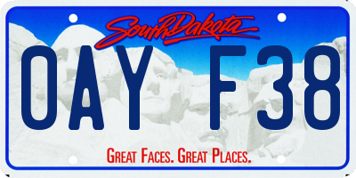 SD license plate 0AYF38