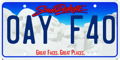 SD license plate 0AYF40