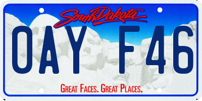 SD license plate 0AYF46