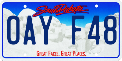 SD license plate 0AYF48