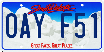 SD license plate 0AYF51