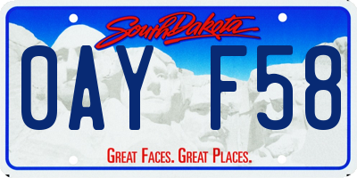 SD license plate 0AYF58