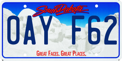 SD license plate 0AYF62