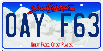 SD license plate 0AYF63