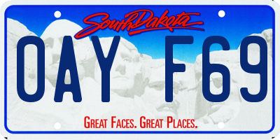 SD license plate 0AYF69