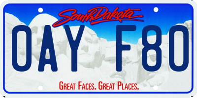 SD license plate 0AYF80