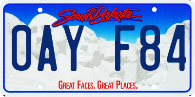 SD license plate 0AYF84