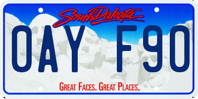 SD license plate 0AYF90