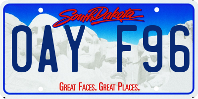 SD license plate 0AYF96