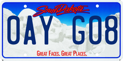 SD license plate 0AYG08