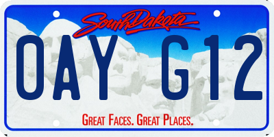 SD license plate 0AYG12