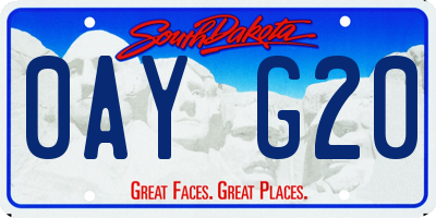 SD license plate 0AYG20