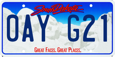 SD license plate 0AYG21