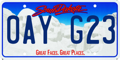 SD license plate 0AYG23