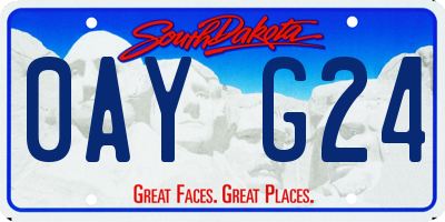 SD license plate 0AYG24