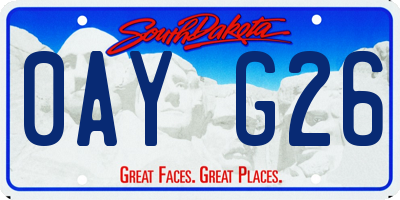 SD license plate 0AYG26